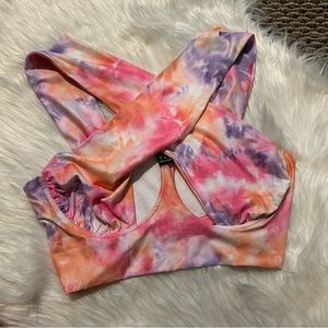 SHEIN tie dye colorful top Bra bralette Shirt Size Medium